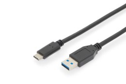Kabel połączeniowy USB 3.1 Gen.2 SuperSpeed+ 10Gbps Typ USB C/USB A M/M, Power Delivery 1m Czarny