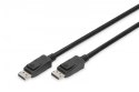 Kabel połączeniowy DisplayPort z zatrzaskami 8K 30Hz UHD Typ DP/DP M/M 1m Czarny