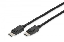 Kabel połączeniowy DisplayPort z zatrzaskami 8K 30Hz UHD Typ DP/DP M/M 1m Czarny