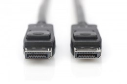 Kabel połączeniowy DisplayPort z zatrzaskami 8K 30Hz UHD Typ DP/DP M/M 1m Czarny