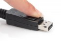 Kabel połączeniowy DisplayPort z zatrzaskami 8K 30Hz UHD Typ DP/DP M/M 1m Czarny
