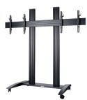 TRV300 Wózek videokonferencyjny do dwóch monitorów jeden obok drugiego 42-55 cali VESA 100×100 - 600×400 120 kg 375-1770 mm