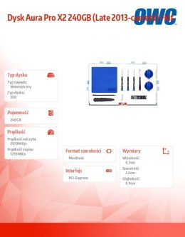 Dysk Aura Pro X2 240GB (Late 2013-current) +kit