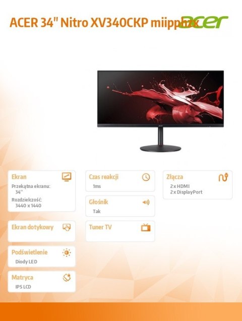 Monitor 34 cale Nitro XV340CKPmiipphzx