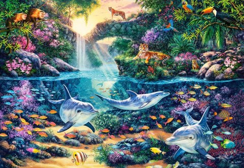 Puzzle 1500 elementów Delfiny Raj w dżungli Puzzle 1500 elementów Delfiny Raj w dżungli