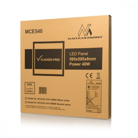 Panel Led Sufitowy 40W 3200lm MCE540 NW Panel Led Sufitowy 40W 3200lm MCE540 NW