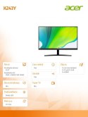 Monitor 23.8 cali K243Ybmix IPS 1MS/100Hz/AMD FreeS/HDMI/VGA/GŁOŚNIK