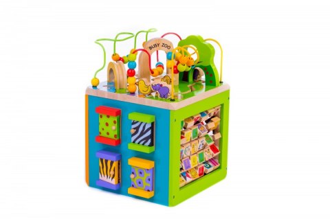 Drewniana kostka edukacyjna duża Zwierzęta Zoo