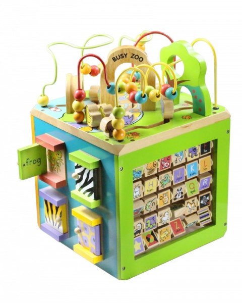 Drewniana kostka edukacyjna duża Zwierzęta Zoo