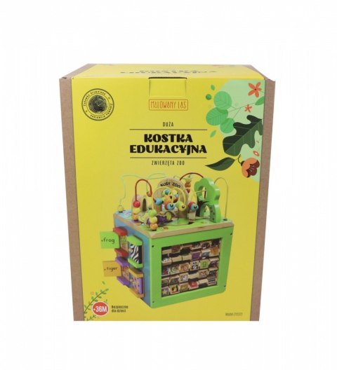 Drewniana kostka edukacyjna duża Zwierzęta Zoo