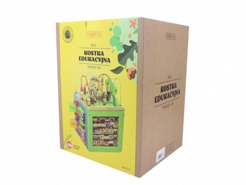 Drewniana kostka edukacyjna duża Zwierzęta Zoo