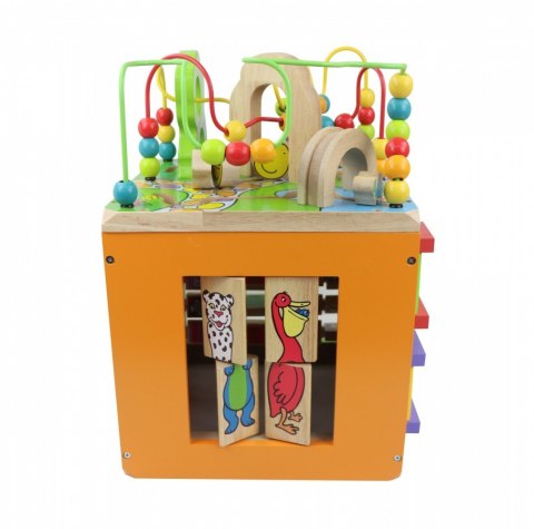 Drewniana kostka edukacyjna duża Zwierzęta Zoo