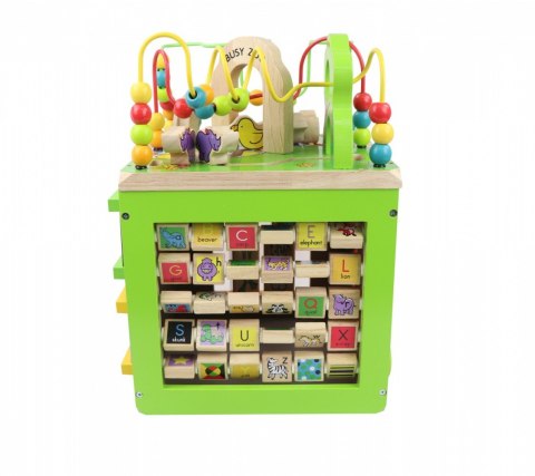 Drewniana kostka edukacyjna duża Zwierzęta Zoo