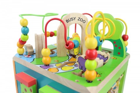 Drewniana kostka edukacyjna duża Zwierzęta Zoo