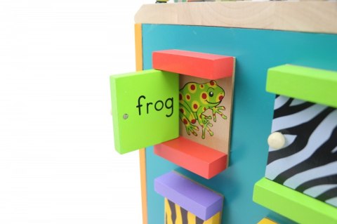 Drewniana kostka edukacyjna duża Zwierzęta Zoo