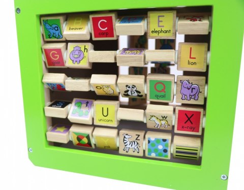 Drewniana kostka edukacyjna duża Zwierzęta Zoo