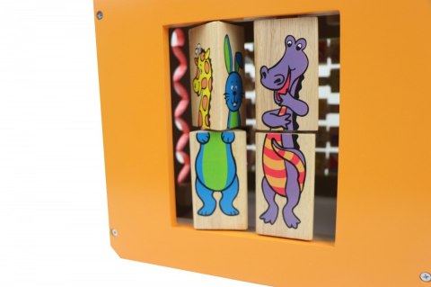 Drewniana kostka edukacyjna duża Zwierzęta Zoo