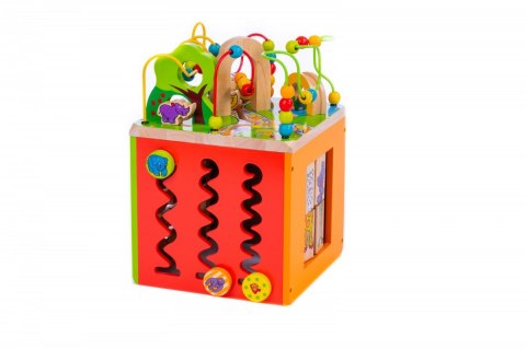 Drewniana kostka edukacyjna duża Zwierzęta Zoo