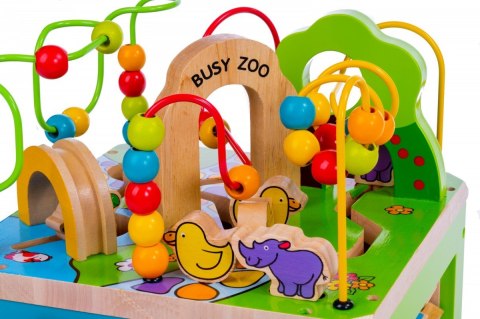 Drewniana kostka edukacyjna duża Zwierzęta Zoo