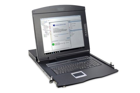 Konsola 17 cali LCD z touchpad KVM 16 portów 1U klawiatura US