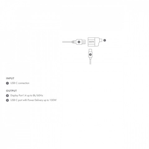 Adapter USB-C do DP PD 8K 100W