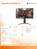 Monitor 27GP850P-B 27 cali IPS UltraGear QHD 165Hz 1ms