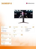 Monitor 34GN850P-B 34 cale UltraGear Nano IPS 1ms 160Hz
