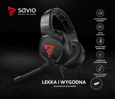 Słuchawki Gamingowe z mikrofonem, Strike Słuchawki Gamingowe z mikrofonem, Strike