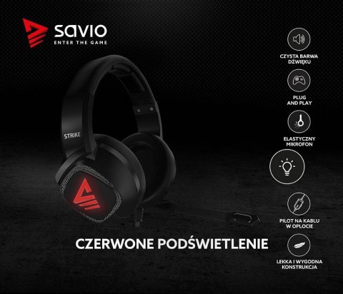 Słuchawki Gamingowe z mikrofonem, Strike Słuchawki Gamingowe z mikrofonem, Strike