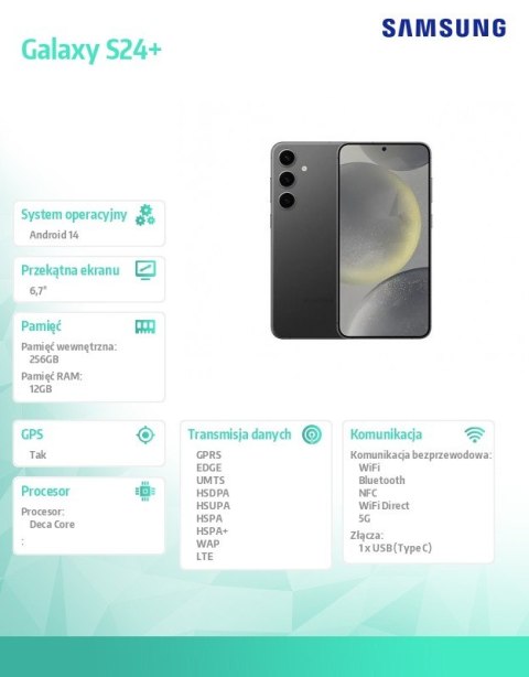 Smartfon Galaxy S24+ 5G 12/256GB czarny