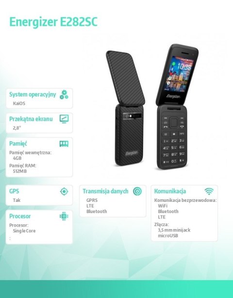 Telefon E282SC Dual Sim 512GB RAM 4GB Czarny