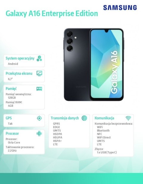Smartfon Galaxy A16 LTE 4/128 GB Enterprise Edition czarny