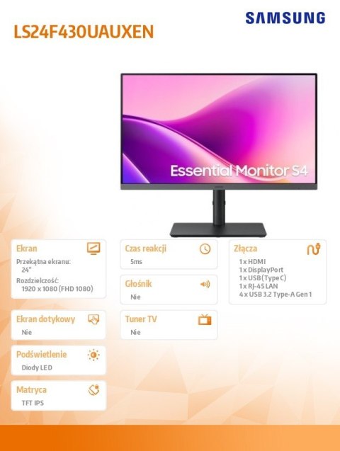Monitor 24 cale LS24F430UAUXEN Monitor 24 cale LS24F430UAUXEN