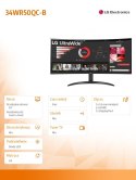 Monitor 34WR50QC-B Ultawide 34 cale WQHD 21:9 FreeSync