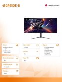 Monitor 45GR95QE-B 45 cali OLED UltraGear WQHD 240Hz