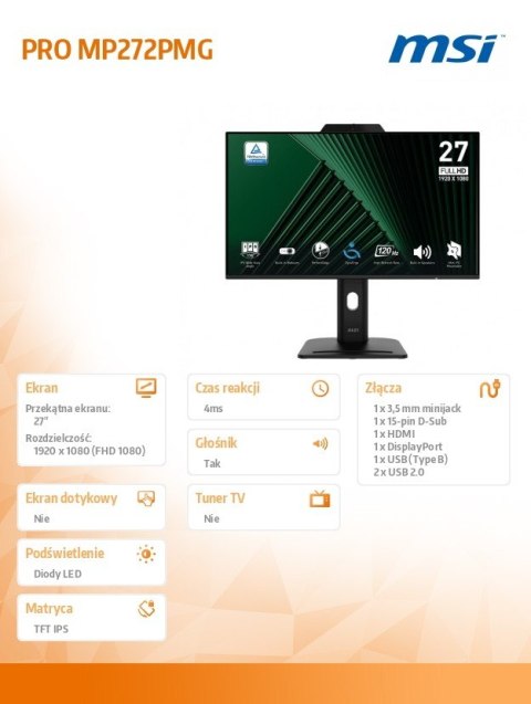 PRO MP272PMG LED/FHD/Flat/120Hz/czarny