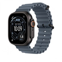 Pasek Ocean w kolorze marynarskiego granatu do koperty 49 mm - elementy z tytanu w kolorze czarnym