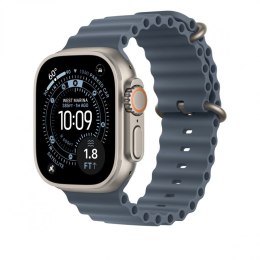 Pasek Ocean w kolorze marynarskiego granatu do koperty 49 mm - elementy z tytanu w kolorze naturalnym