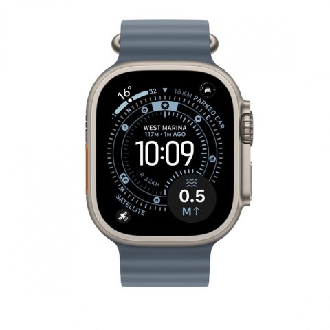 Przedłużka do paska Ocean w kolorze marynarskiego granatu do koperty 49 mm - elementy z tytanu w kolorze naturalnym Przedłużka do paska Ocean w kolorze marynarskiego granatu do koperty 49 mm - elementy z tytanu w kolorze naturalnym