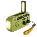 Radio solarne z korbką reczną AD1197g zielone