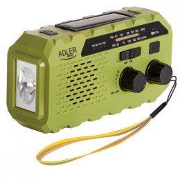 Radio solarne z korbką reczną AD1197g zielone