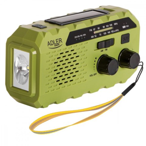 Radio solarne z korbką reczną AD1197g zielone Radio solarne z korbką reczną AD1197g zielone