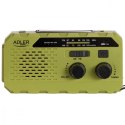 Radio solarne z korbką reczną AD1197g zielone