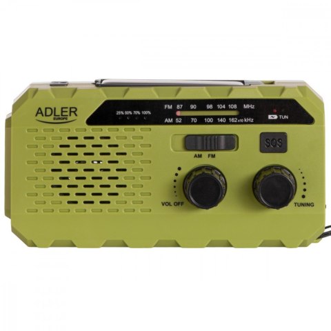 Radio solarne z korbką reczną AD1197g zielone Radio solarne z korbką reczną AD1197g zielone