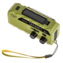 Radio solarne z korbką reczną AD1197g zielone