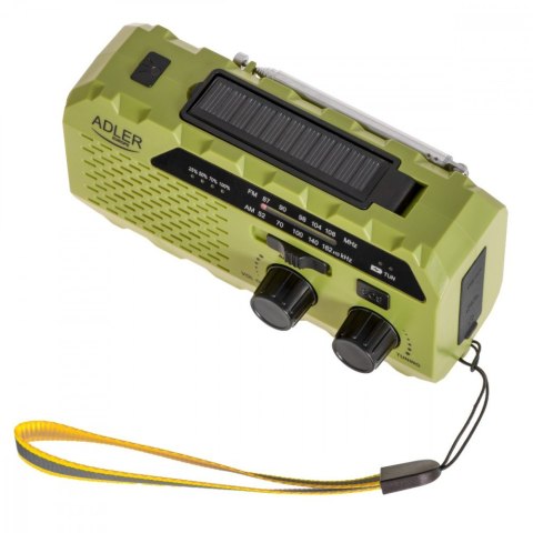 Radio solarne z korbką reczną AD1197g zielone Radio solarne z korbką reczną AD1197g zielone