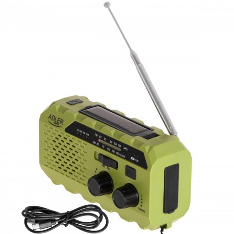 Radio solarne z korbką reczną AD1197g zielone Radio solarne z korbką reczną AD1197g zielone