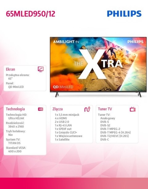 Telewizor 65 cali QD MiniLED 65MLED950/12 Telewizor 65 cali QD MiniLED 65MLED950/12