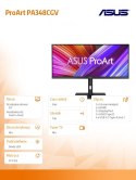 Monitor 34 cale PA348CGV ProArt IPS 21:9 QHD 120Hz HDMI DP USB-C USB-HUB GŁOŚNIK