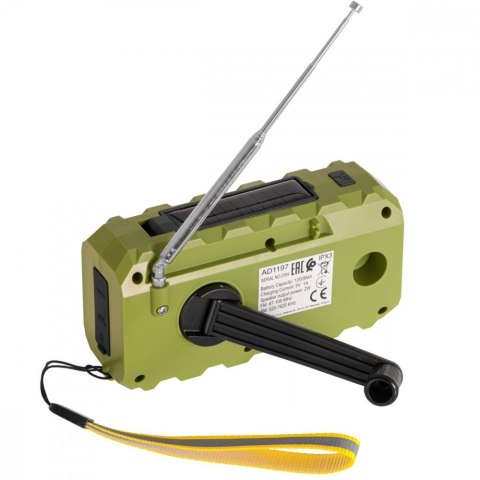Radio solarne z korbką reczną AD1197g zielone Radio solarne z korbką reczną AD1197g zielone